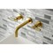 Kingston Brass KS8127ML Milano 2-Handle 8" Wall Mount Bathroom Faucet, Brushed Brass KS8127ML - alternate 5